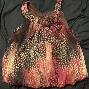 A. Byer Women's Sleeveless Blouse in Red and Brown